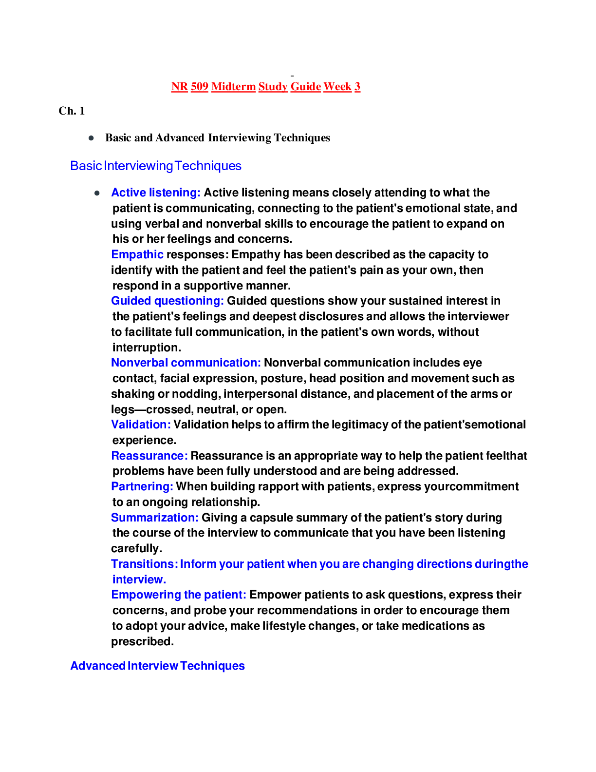 Preview image for NR 509 Midterm Exam Study Guide